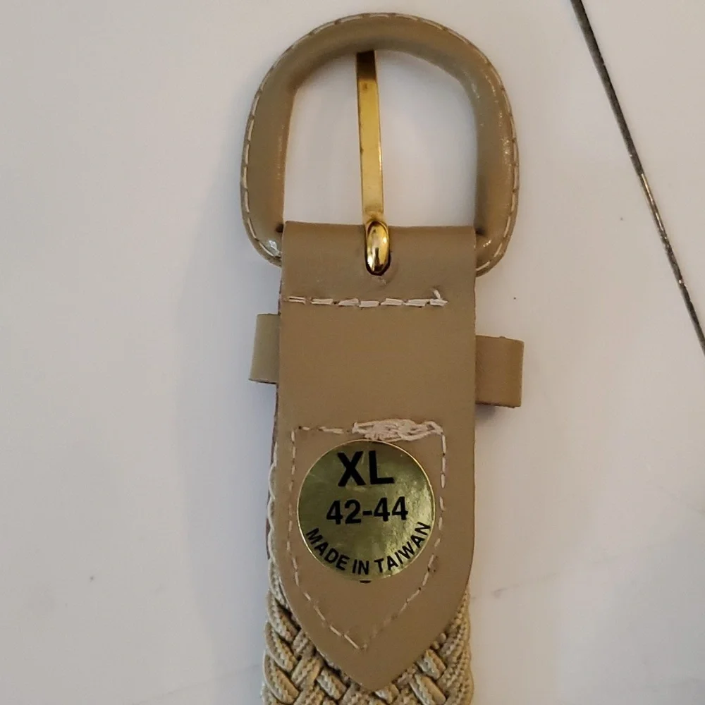 New with tags unisex stretch braided beige belt sizes S & XL